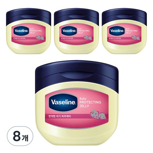 바세린 프로텍팅 젤리 베이비 바디버터 베이비 파우더향, 100ml, 8개
