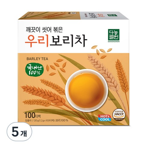 다농원 깨끗이 씻어 볶은 우리보리차, 1.2g, 100개입, 5개