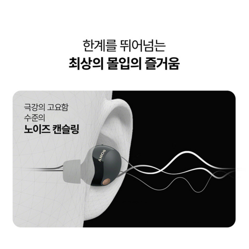 소니 노이즈캔슬링 블루투스 이어폰, WF-1000XM5, 블랙