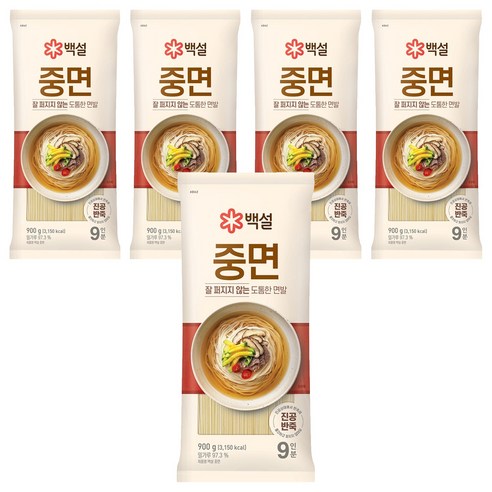 백설 중면, 900g, 5개