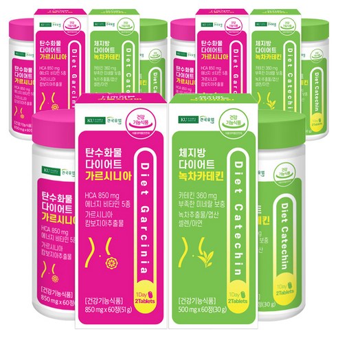 건국유업 체지방 다이어트 녹차카테킨 + 탄수화물 다이어트 가르시니아 세트, 3세트, 60정