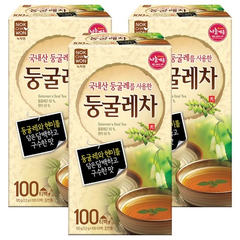 녹차원 둥굴레차, 1.2g, 100개입, 3개