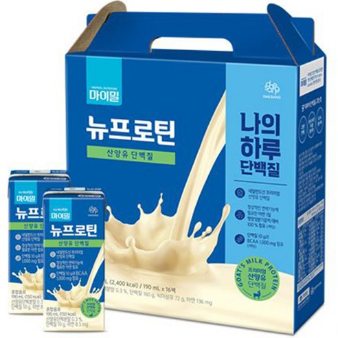 활성산소 발생기, 전기 마사지 의자 마이밀 마시는 뉴프로틴 산양유 단백질, 16개, 190ml 헬스/건강식품