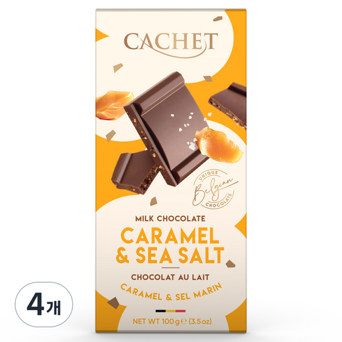 까쉐 캬라멜 앤 씨솔트 초콜릿, 100g, 4개