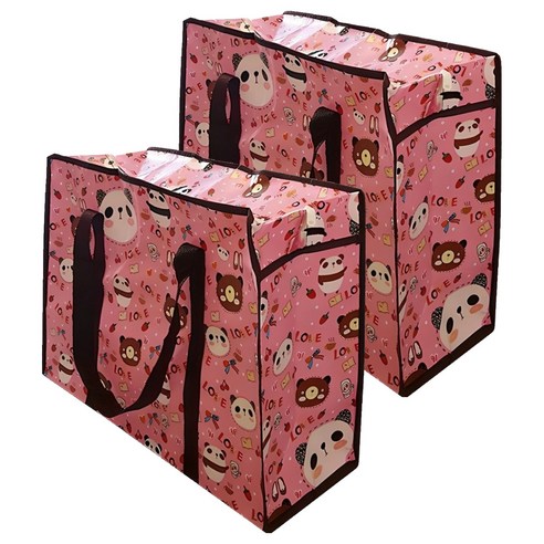 안젤라홈 일러스트 타포린백 지퍼형 60 x 45 x 20 cm, 곰돌이, 2개