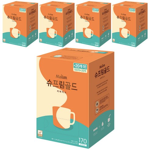 맥심 슈프림 골드 커피믹스, 170개입, 5개