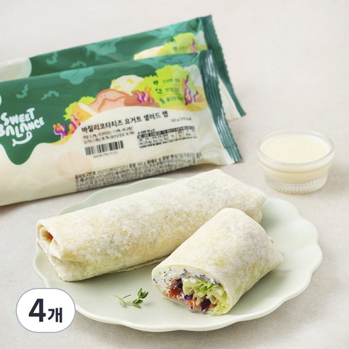 스윗밸런스 바질리코타치즈 요거트 샐러드 랩, 165g, 4개