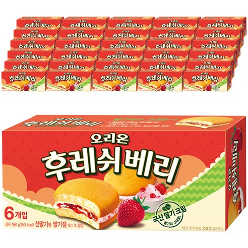 오리온 후레쉬베리 딸기, 168g, 32박스