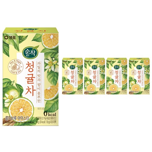 순작 콜드브루 아이스티 청귤차 티백, 1.8g, 20개입, 5개