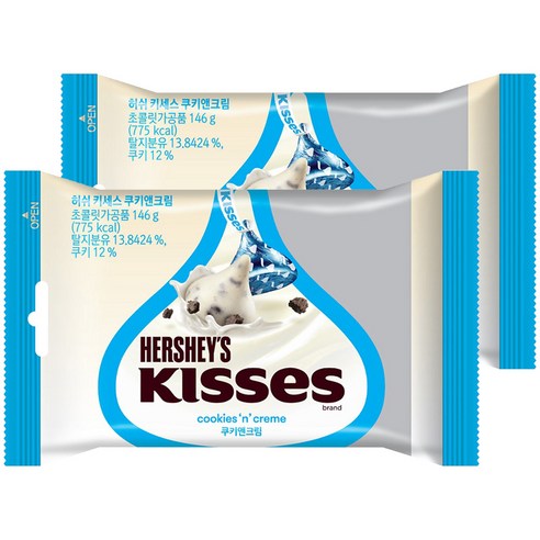 허쉬 키세스 쿠키앤크림 초콜릿, 146g, 2개