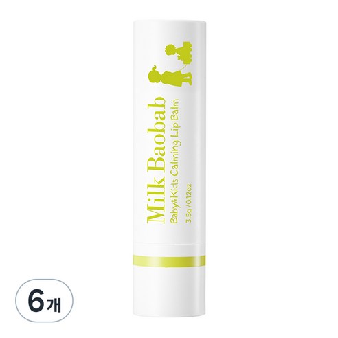 밀크바오밥 베이비앤키즈 카밍 립밤, 사과향, 3.5g, 6개