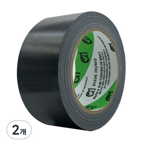 신흥테이프 면테이프 48mm x 25M 검정, 2개