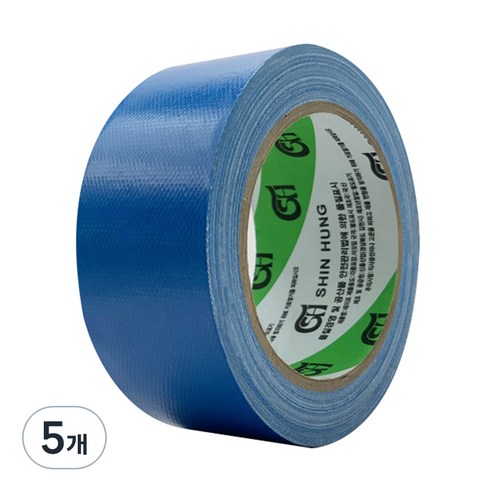 신흥테이프 대용량 면테이프 48mm x 25m 파랑, 5개