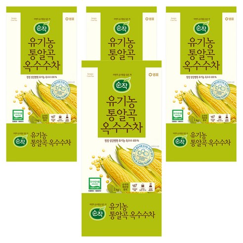 순작 유기농 통알곡 옥수수차, 1개입, 4개