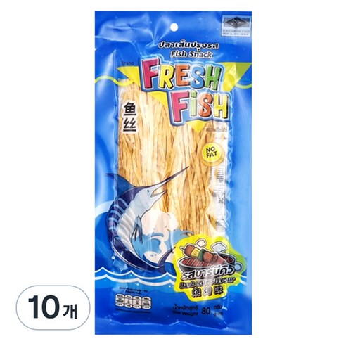 프레쉬 피쉬스낵 바베큐맛, 80g, 10개