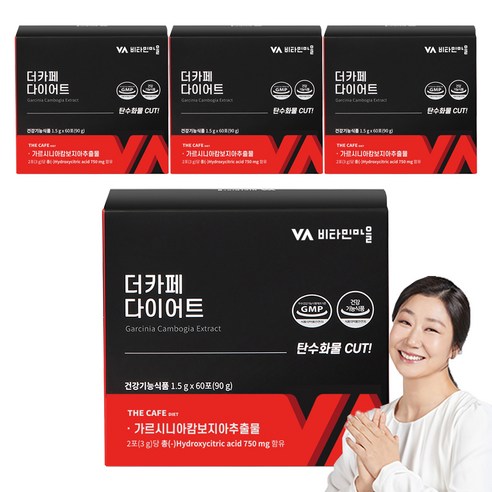비타민마을 더카페 커피 가르시니아 다이어트보조제 60p, 90g, 4개