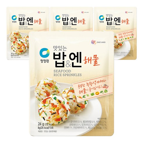 청정원 맛있는 밥 엔 해물 후리가케, 24g, 4개