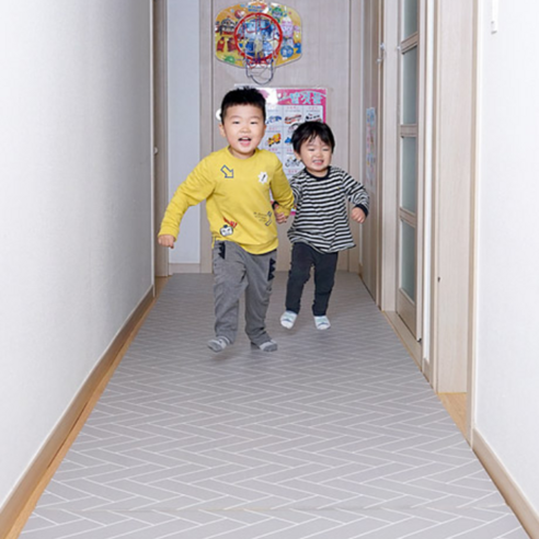 삼바텍 헤링본 PVC 셀프시공 롤 놀이방매트, 그레이