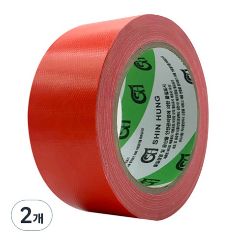 신흥테이프 면테이프 빨강 48mm x 25m, 2개