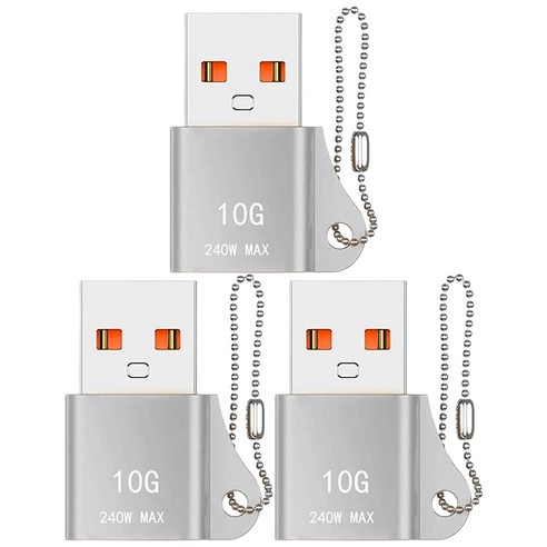 잇곰 스마트IG C type to USB A 변환 젠더, 2.7cm, 3개, 실버