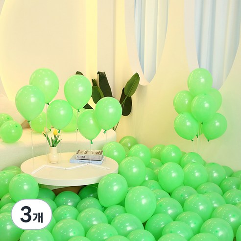 피앤비유니티 스탠다드 라운드 풍선 25cm 100p, 21 민트그린, 3개