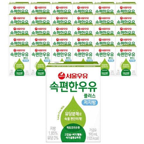 속편한 저지방 우유 플러스, 190ml, 120개