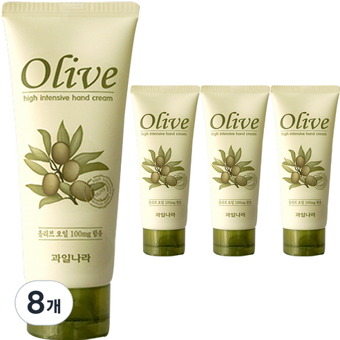 과일나라 올리브 인텐시브 핸드크림, 100ml, 8개