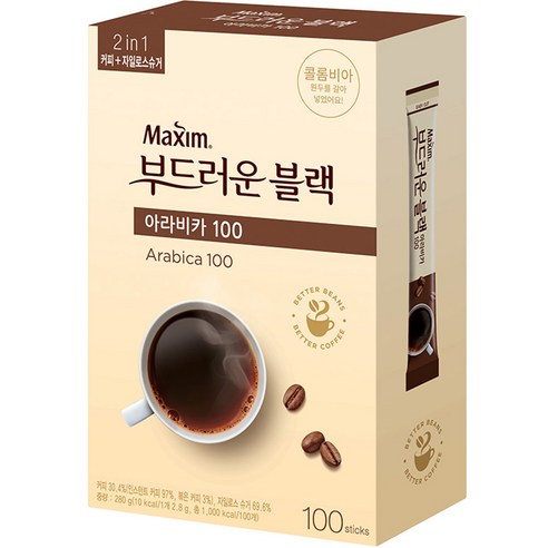 맥심 아라비카100 부드러운 블랙 커피믹스, 100개입, 1개
