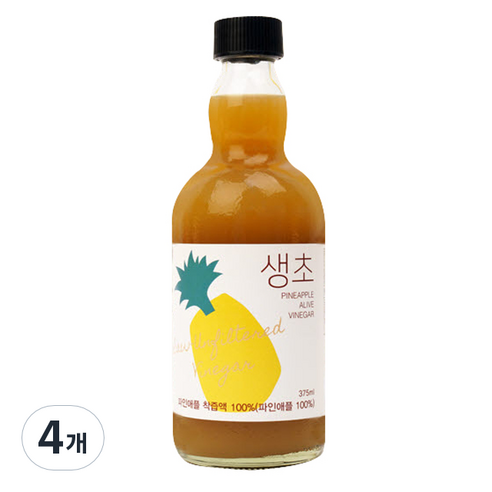 생초 파인애플, 375ml, 4개