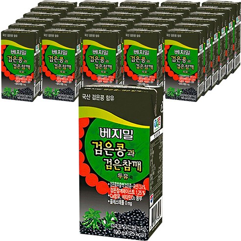 베지밀 검은콩과 검은참깨 두유, 190ml, 32개