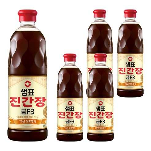 샘표 진간장 금F3, 860ml, 5개