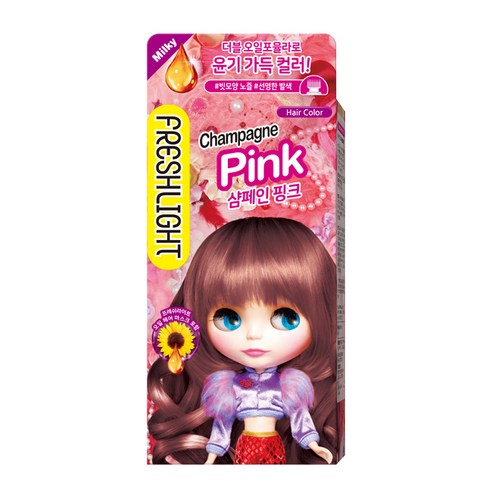 프레쉬라이트 밀키 헤어컬러 염색제는 핑크계열의 일반염색 크림타입 염색제로, 모든 모발에 사용할 수 있습니다.