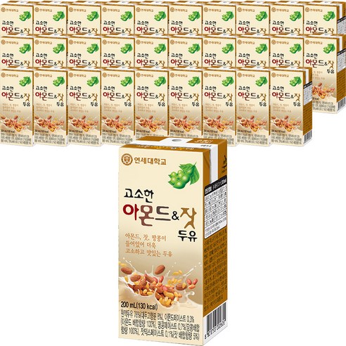 연세두유 아몬드 앤 잣 두유, 200ml, 144개