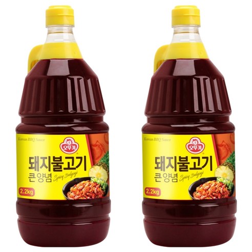 오뚜기 돼지불고기 큰 양념, 2.2kg, 2개