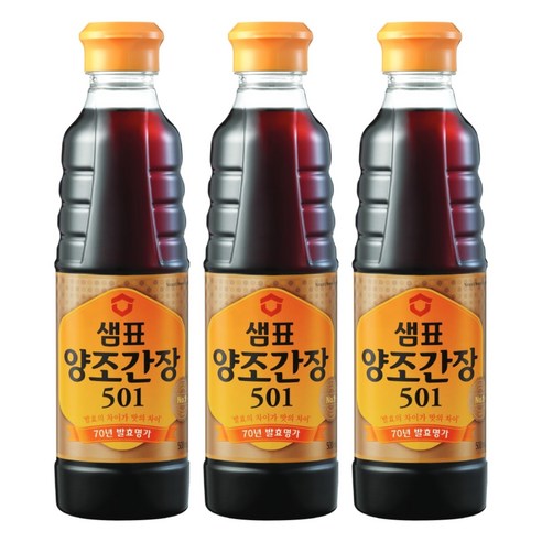 샘표 양조간장 501, 500ml, 3개