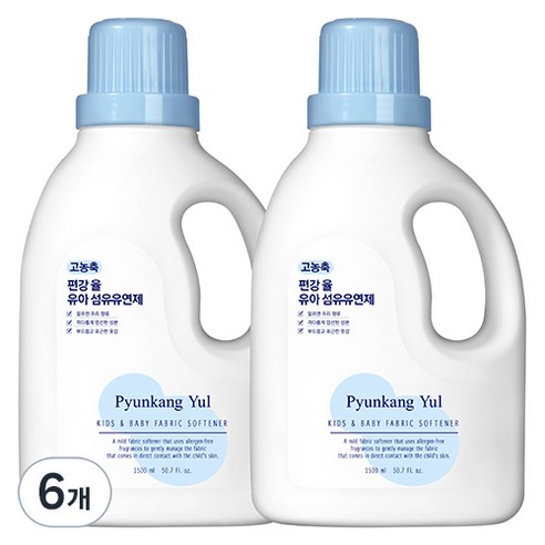 편강율 고농축 유아 섬유유연제 본품, 1.5L, 6개
