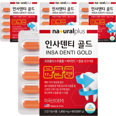 내츄럴플러스 인사덴티 골드, 4개, 87g