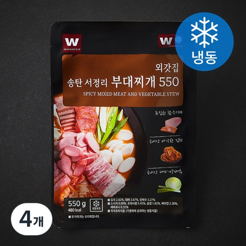 외갓집 송탄 서정리 부대찌개 550 (냉동), 550g, 4개