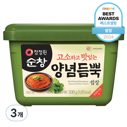 청정원순창 양념듬뿍 쌈장, 500g, 3개