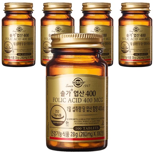 솔가 엽산 400, 100개입, 5개