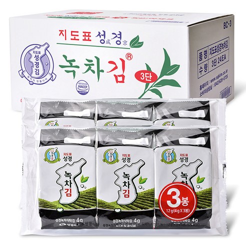 성경식품 녹차 식탁김, 4g x 72개 패키지