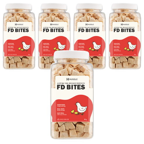 허글 반려동물 에프디바이츠 동결건조간식, 닭고기, 90g, 5개