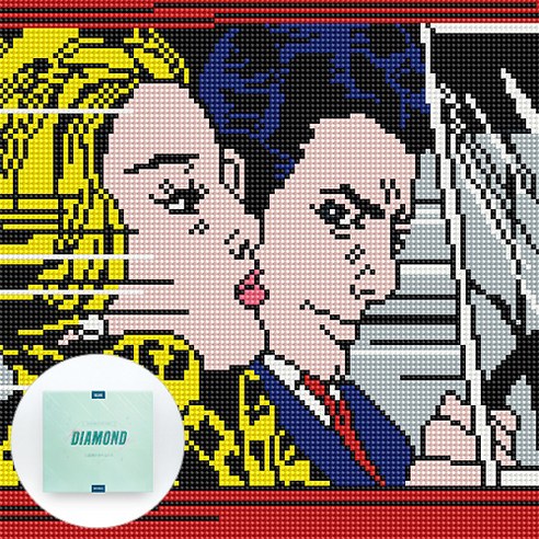 디클레어 액자 캔버스형 보석십자수 DIY 키트 30 x 30 cm, 1세트, 드라이브