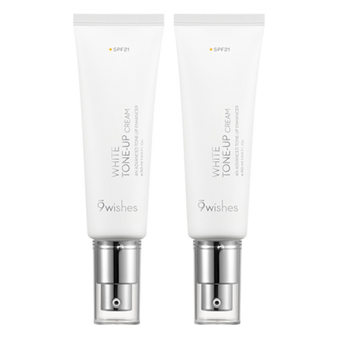 나인위시스 비건 화이트 톤업 크림 SPF21, 50ml, 2개