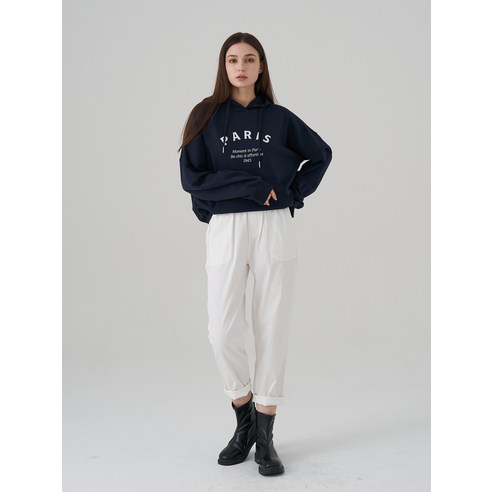세련되고 편안한 ELLE PARIS 그래픽 후디