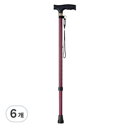 펠리스제이 보행 보조 어르신 지팡이, 핑크기본 외발, 6개