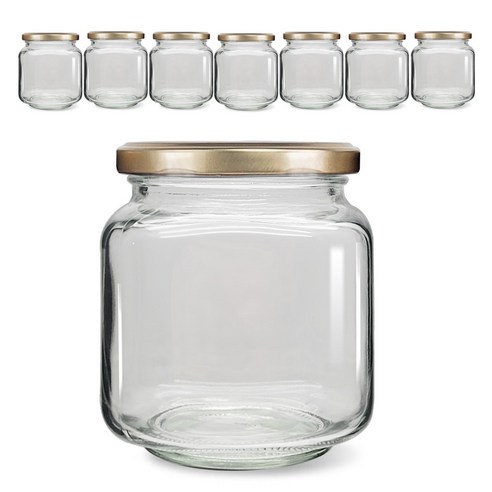 미르 사각유리병 낮은형 1000 G, 800ml, 8개
