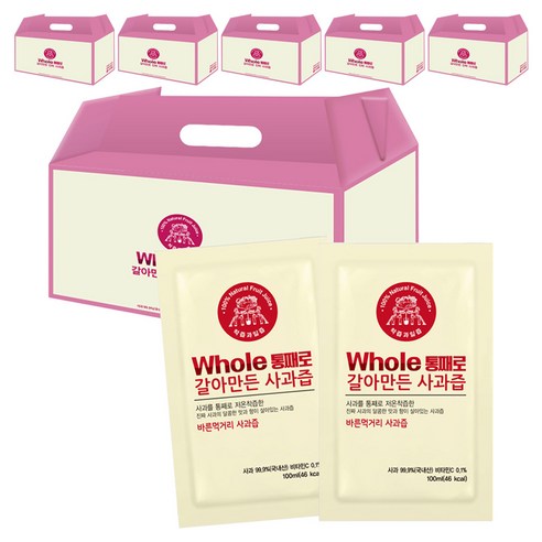 통째로 갈아만든 사과즙 일반파우치, 100ml, 300포