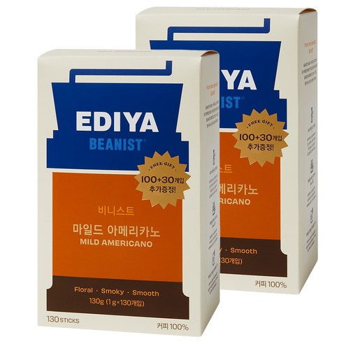 이디야 비니스트 마일드 원두커피믹스, 1g, 130개입, 2개