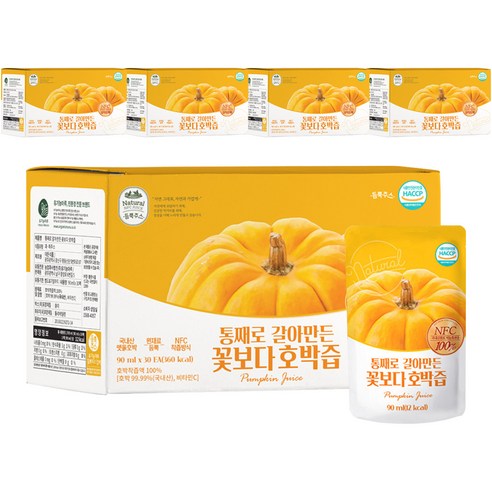 유기농마루 통째로 갈아만든 꽃보다 호박즙, 90ml, 150팩